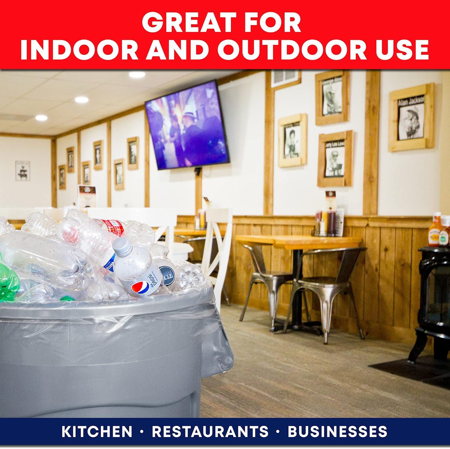 image:imageTasker 3033 Gallon Trash Bags Heavy Duty Value 100Bags wTies Clear Large Plastic Recycling Garbage Bags 30 Gal 32 Gallon Clear Large Trash Bags100 Count Pack of 1