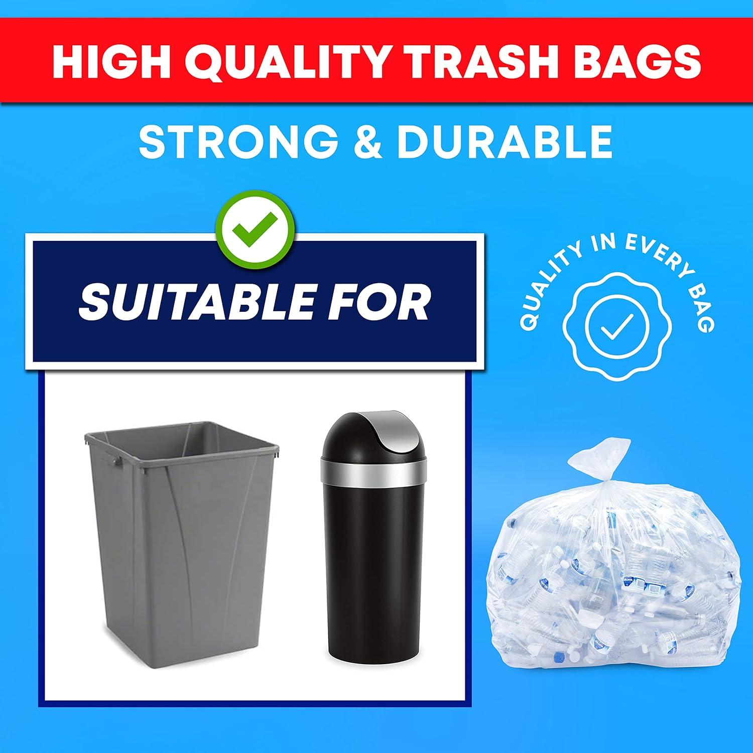 image:imageTasker 3033 Gallon Trash Bags Heavy Duty Value 100Bags wTies Clear Large Plastic Recycling Garbage Bags 30 Gal 32 Gallon Clear Large Trash Bags100 Count Pack of 1