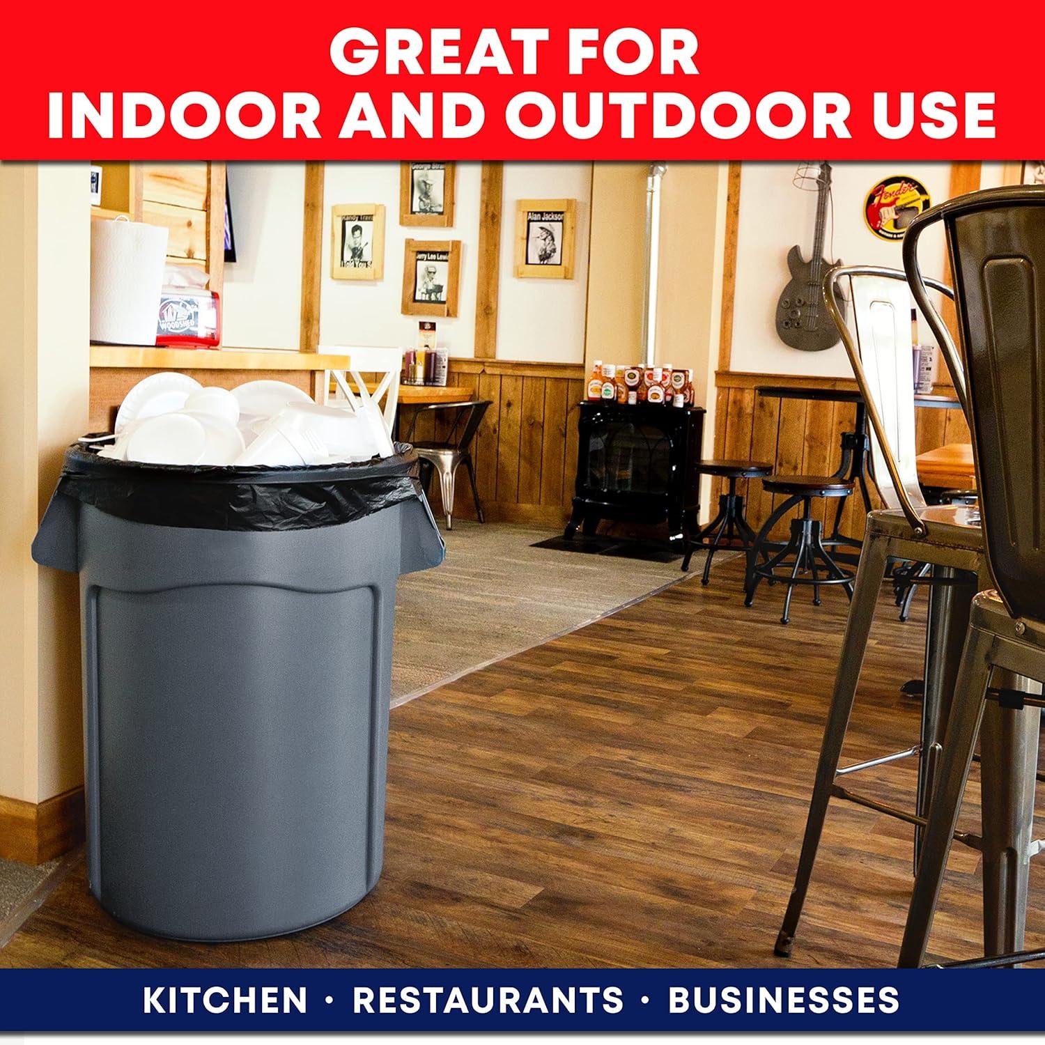 image:imageTasker 4445 Gallon Trash Bags Heavy Duty Value 100 Bags wTies Extra Large Black Trash Bags 39 Gallon 40 Gallon 42 Gallon 45 Gallon Large Black Garbage Bags Heavy Duty1 Count Pack of 100