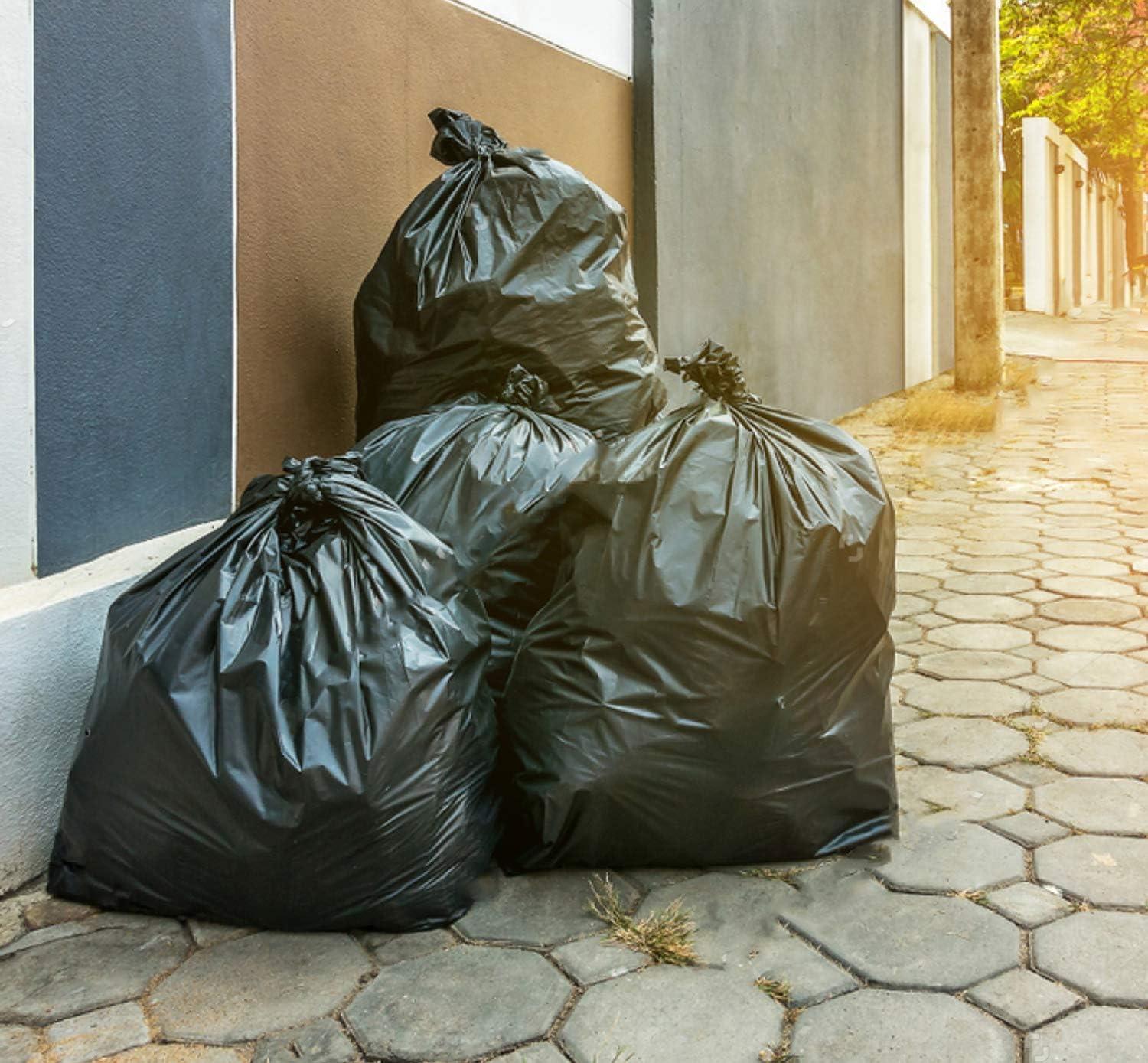 image:imageTasker 55 Gallon Trash Bags Value 50 Trash Bags wTies Heavy Duty Extra Large Industrial Trash Bags 55 Gallon Lawn and Leaf Bags Extra Large Outdoor Contractor Trash Can Liners 5060 Gallon50 Count Pack of 1