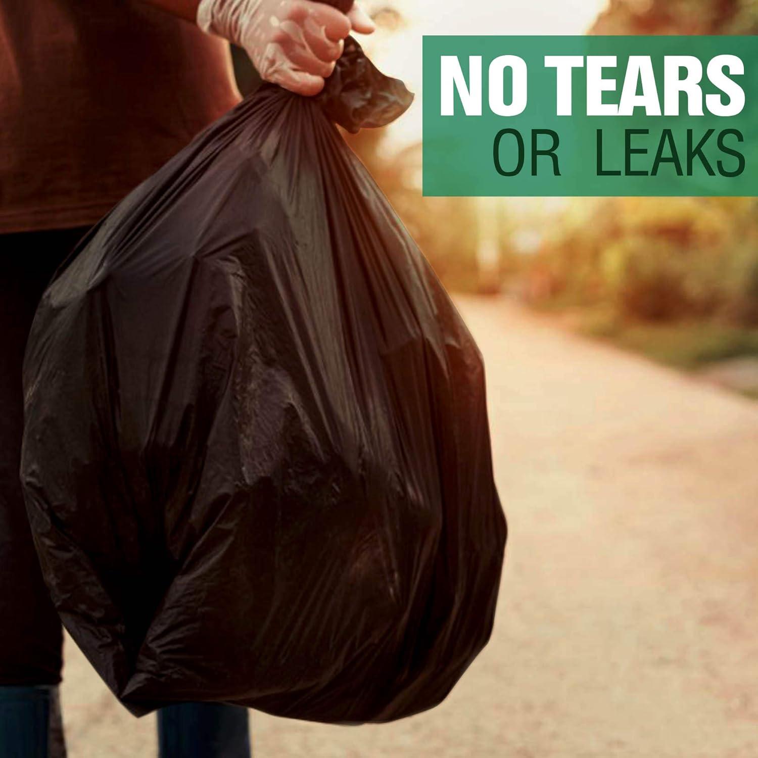 image:imageTasker 65 Gallon Trash Bags for Toter ValuePack 32 Count wTies Heavy Duty Extra Large Garbage Bags for 6465 Gallon Outdoor Trash Cans Yard Waste and Lawn Debris120 Count Pack of 1