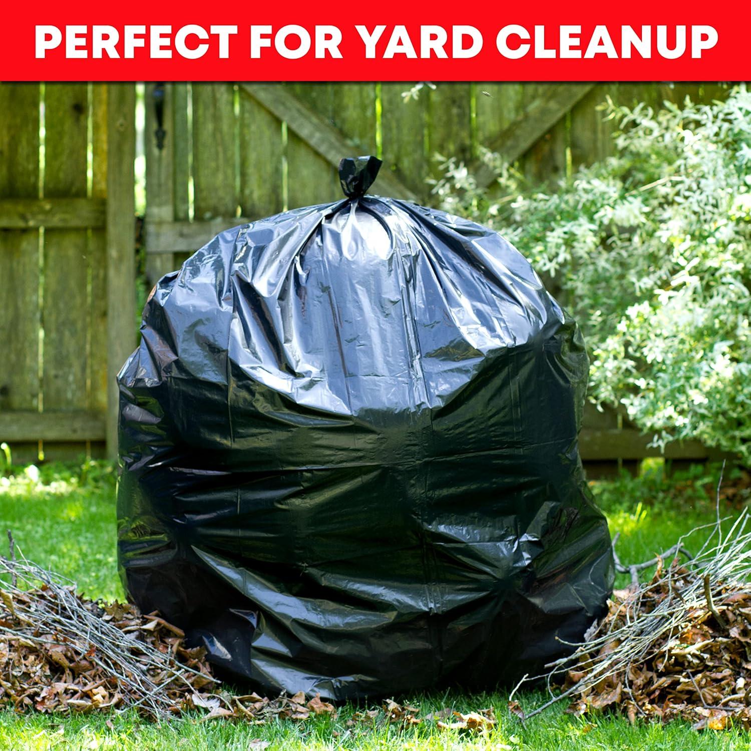 image:imageTasker 65 Gallon Trash Bags for Toter ValuePack 32 Count wTies Heavy Duty Extra Large Garbage Bags for 6465 Gallon Outdoor Trash Cans Yard Waste and Lawn Debris32 Count Pack of 1