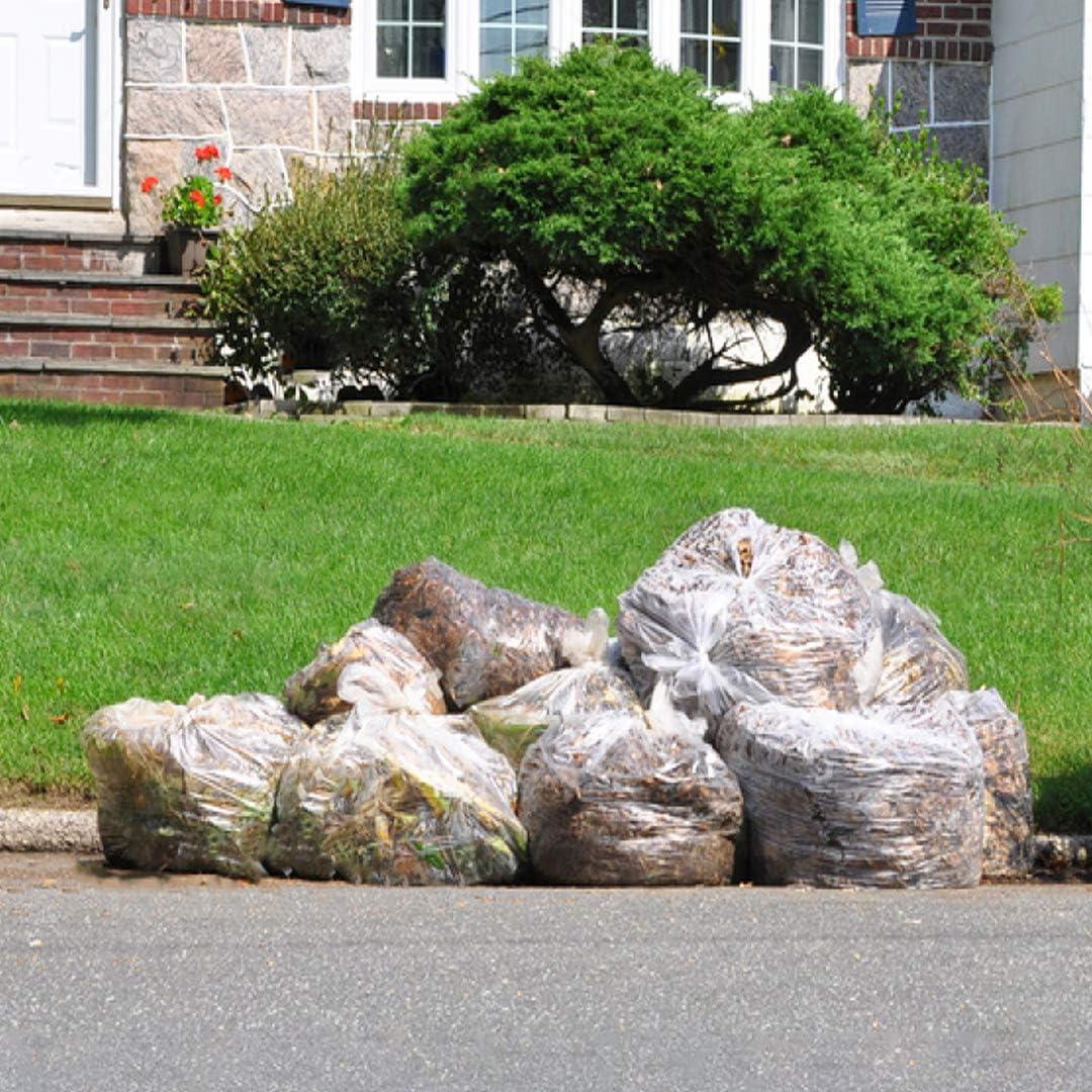 image:imageTasker 9596 Gallon Trash Bags Value Pack 50 Bags wTies Extra Large Heavy Duty Clear Plastic Recycling Trash Bags 90 Gallon 95 Gallon 96 Gallon 100 Gallon Clear25 Count Pack of 1