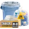 image:imageTasker 3033 Gallon Trash Bags Heavy Duty Value 100Bags wTies Clear Large Plastic Recycling Garbage Bags 30 Gal 32 Gallon Clear Large Trash Bags250 Count Pack of 1