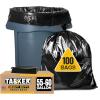image:imageTasker 5560 Gallon Trash Bags Heavy Duty Value Pack 100 Bags wTies Large Black Outdoor Trash Bags Extra Large Trash Can Liners 60 Gal 55 Gal 50 Gallon Trash Can Liner Capacity