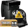 image:imageTasker 95 Gallon Contractor Garbage Bags  2 Mil Extra Heavy Duty Trash Bags  96100 Gallon Trash Can Liners Industrial Trash Bags with Ties  25 Count