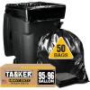 image:imageTasker 9596 Gallon Trash Bags Heavy Duty MegaValue 50Bags wTies 95100 Gallon Trash BagsBlack Heavy Duty Trash Bag Extra Large Garbage Bags
