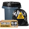 image:imageTasker Contractor Garbage Bags 55 Gallon 3 Mil Heavy Duty 32 Bags wTies 60 Gal Contractor Bags 3 Mil 55 Gallon Heavy Duty XLarge Black Trash Bags 50 Gal