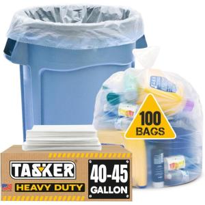 45 Gallon Trash Bags Heavy Duty, (Huge 100 Bags w/Ties) Clear Recycling Extra Large Trash Bag Liners. 40 Gallon, 42 Gallon, 44 Gallon, 45 Gallon, 31 Gallon, 32 Gallon, 39 Gallon Clear Trash Can Liners